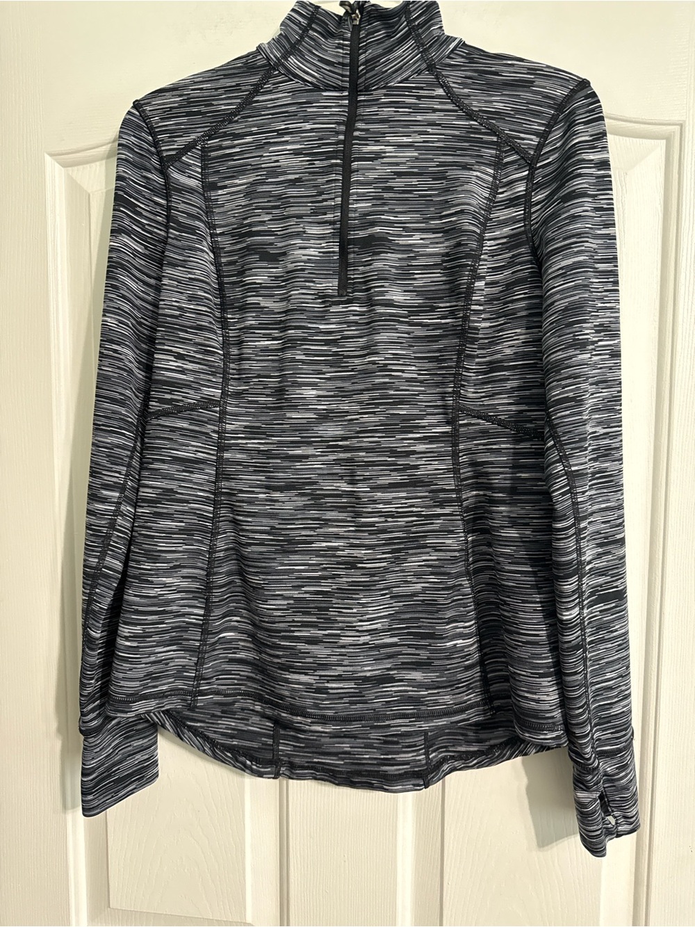 tek gear Women’s Black & Gray Space-Dye Quarter-Zip Pullover